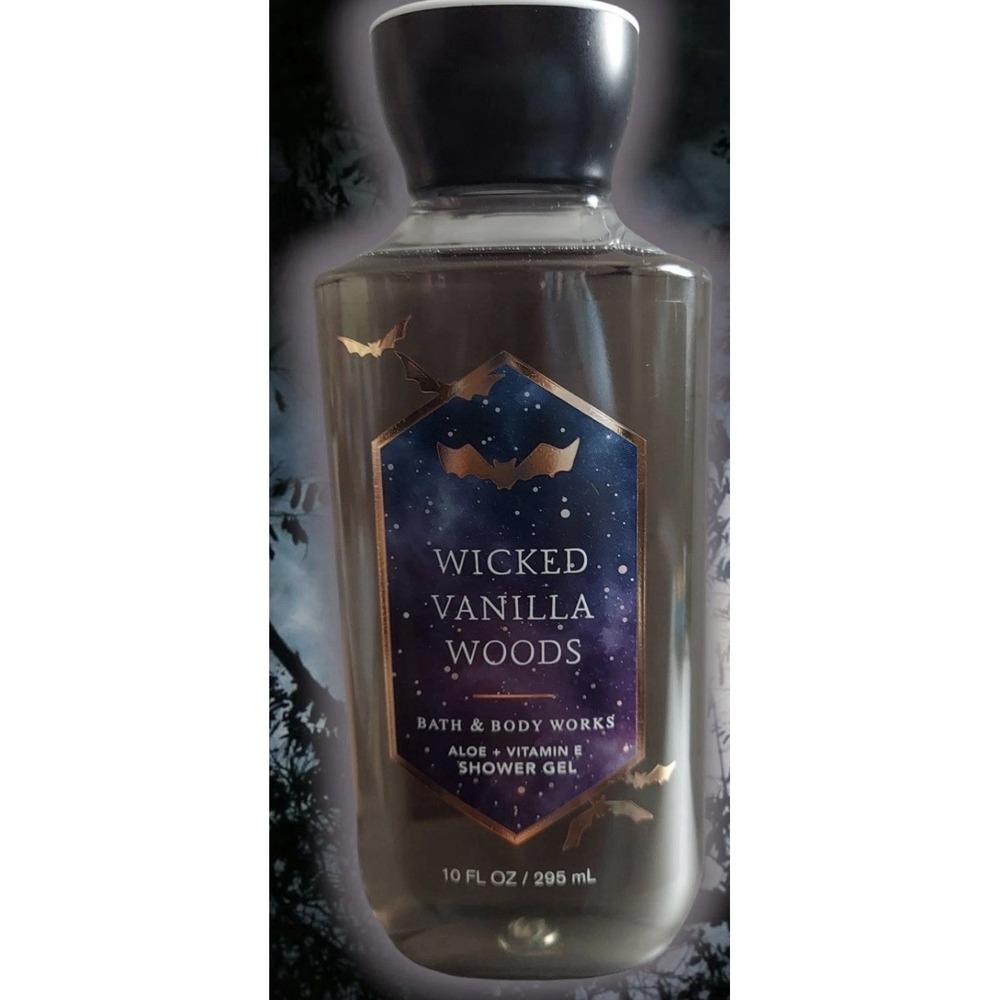 Bath & Body Works Halloween Wicked Vanilla Woods Shower Gel Body Wash Soap 10oz